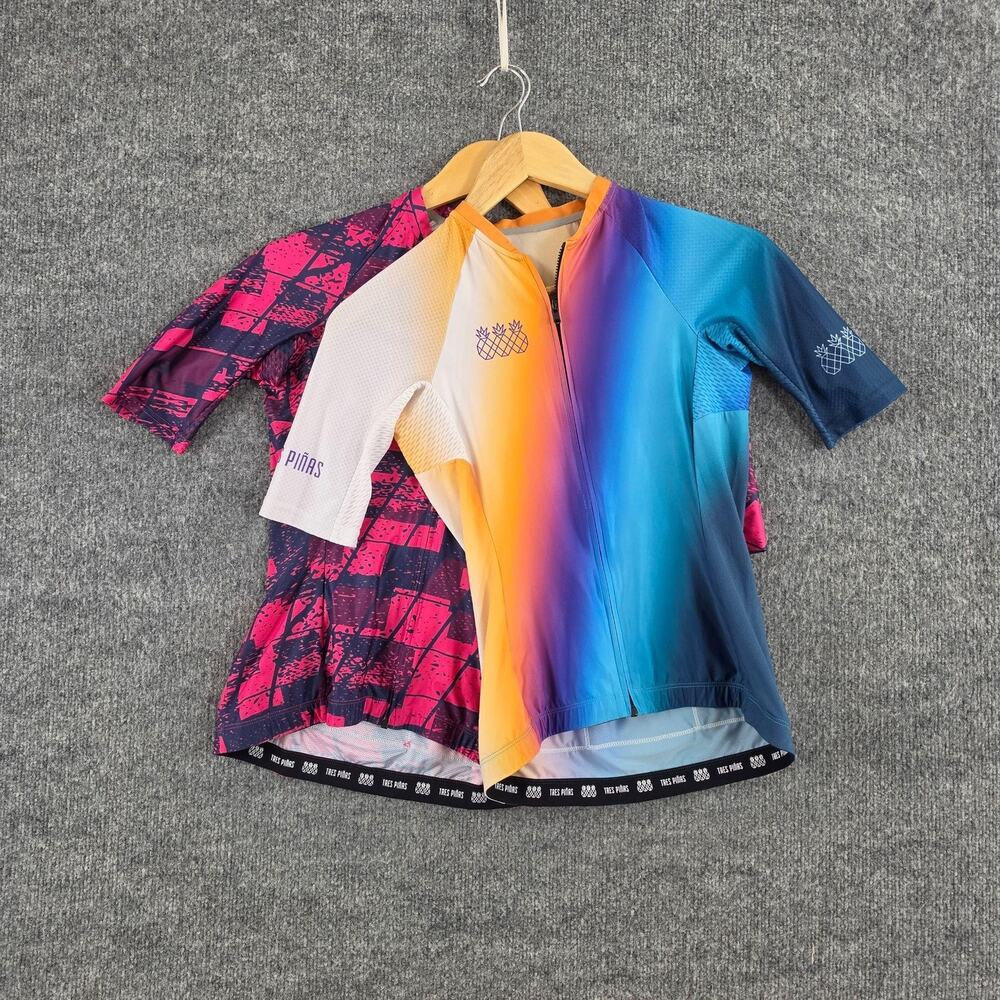 Tres Pinas Cycling Jerseys Womens Medium Lot 2 Gradient Pink Road Outdoor Bike